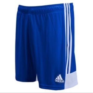 Adidas Teen Men Small Vibrant Blue Activewear Drifit White Stripes Summer Shorts